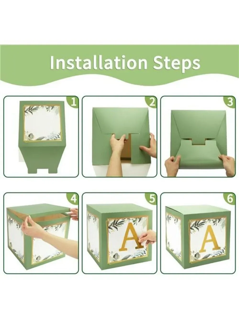 Sage Green Baby Shower Balloon Boxes Gender Reveal Party Decorations Set